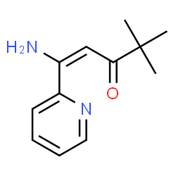 ChemSpider 2D Image | (1E)-1-Amino-4,4-dimethyl-1-(2-pyridinyl)-1-penten-3-one | C12H16N2O