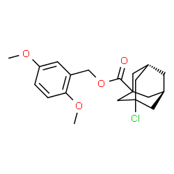ChemSpider 2D Image | 2,5-Dimethoxybenzyl (5R,7S)-3-chloro-1-adamantanecarboxylate | C20H25ClO4
