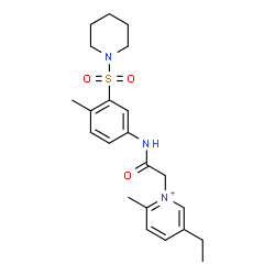 ChemSpider 2D Image | 5-Ethyl-2-methyl-1-(2-{[4-methyl-3-(1-piperidinylsulfonyl)phenyl]amino}-2-oxoethyl)pyridinium | C22H30N3O3S