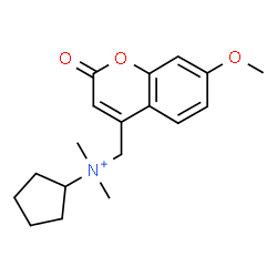ChemSpider 2D Image | N-[(7-Methoxy-2-oxo-2H-chromen-4-yl)methyl]-N,N-dimethylcyclopentanaminium | C18H24NO3