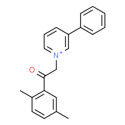 ChemSpider 2D Image | 1-[2-(2,5-Dimethylphenyl)-2-oxoethyl]-3-phenylpyridinium | C21H20NO