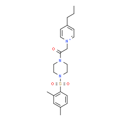 ChemSpider 2D Image | 1-(2-{4-[(2,4-Dimethylphenyl)sulfonyl]-1-piperazinyl}-2-oxoethyl)-4-propylpyridinium | C22H30N3O3S