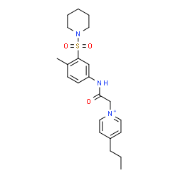 ChemSpider 2D Image | 1-(2-{[4-Methyl-3-(1-piperidinylsulfonyl)phenyl]amino}-2-oxoethyl)-4-propylpyridinium | C22H30N3O3S