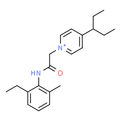 ChemSpider 2D Image | 1-{2-[(2-Ethyl-6-methylphenyl)amino]-2-oxoethyl}-4-(3-pentanyl)pyridinium | C21H29N2O