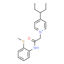 ChemSpider 2D Image | 1-(2-{[2-(Methylsulfanyl)phenyl]amino}-2-oxoethyl)-4-(3-pentanyl)pyridinium | C19H25N2OS