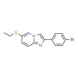 ChemSpider 2D Image | 2-(4-Bromophenyl)-6-(ethylsulfanyl)imidazo[1,2-a]pyridine | C15H13BrN2S
