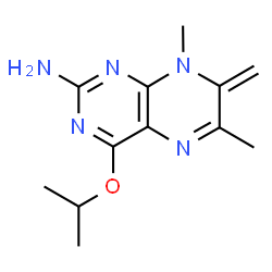 ChemSpider 2D Image | 4-Isopropoxy-6,8-dimethyl-7-methylene-7,8-dihydro-2-pteridinamine | C12H17N5O