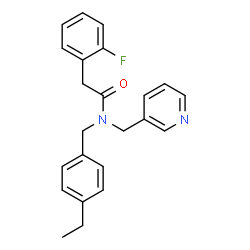 ChemSpider 2D Image | N-(4-Ethylbenzyl)-2-(2-fluorophenyl)-N-(3-pyridinylmethyl)acetamide | C23H23FN2O