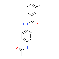 ChemSpider 2D Image | N-(4-Acetamidophenyl)-3-chlorobenzamide | C15H13ClN2O2