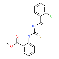 ChemSpider 2D Image | Methyl 2-{[(2-chlorobenzoyl)carbamothioyl]amino}benzoate | C16H13ClN2O3S