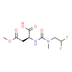 ChemSpider 2D Image | (2S)-2-{[(2,2-Difluoroethyl)(methyl)carbamoyl]amino}-4-methoxy-4-oxobutanoic acid (non-preferred name) | C9H14F2N2O5