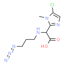 ChemSpider 2D Image | [(3-Azidopropyl)amino](5-chloro-1-methyl-1H-imidazol-2-yl)acetic acid | C9H13ClN6O2