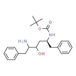 ChemSpider 2D Image | 2-Methyl-2-propanyl [(2S)-5-amino-4-hydroxy-1,6-diphenyl-2-hexanyl]carbamate | C23H32N2O3