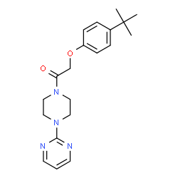 ChemSpider 2D Image | 2-[4-(2-Methyl-2-propanyl)phenoxy]-1-[4-(2-pyrimidinyl)-1-piperazinyl]ethanone | C20H26N4O2