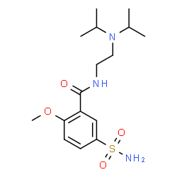 ChemSpider 2D Image | N-[2-(Diisopropylamino)ethyl]-2-methoxy-5-sulfamoylbenzamide | C16H27N3O4S
