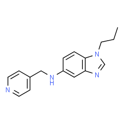 ChemSpider 2D Image | 1-Propyl-N-(4-pyridinylmethyl)-1H-benzimidazol-5-amine | C16H18N4