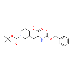 ChemSpider 2D Image | N-[(Benzyloxy)carbonyl]-3-(1-{[(2-methyl-2-propanyl)oxy]carbonyl}-3-piperidinyl)alanine | C21H30N2O6