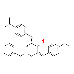 ChemSpider 2D Image | (3Z,5E)-1-Benzyl-3,5-bis(4-isopropylbenzylidene)-4-piperidinol | C32H37NO