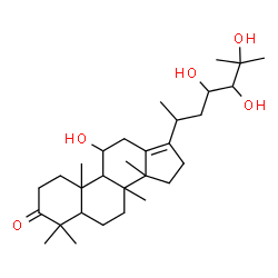 ChemSpider 2D Image | 11,23,24,25-Tetrahydroxydammar-13(17)-en-3-one | C30H50O5