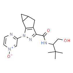 ChemSpider 2D Image | N-(1-Hydroxy-3,3-dimethyl-2-butanyl)-1-(4-oxido-2-pyrazinyl)-4,4a,5,5a-tetrahydro-1H-cyclopropa[4,5]cyclopenta[1,2-c]pyrazole-3-carboxamide | C18H23N5O3