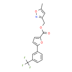 ChemSpider 2D Image | (5-Methyl-1,2-oxazol-3-yl)methyl 5-[3-(trifluoromethyl)phenyl]-2-furoate | C17H12F3NO4