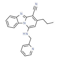 ChemSpider 2D Image | 3-propyl-1-(2-pyridinylmethylamino)-4-pyrido[1,2-a]benzimidazolecarbonitrile | C21H19N5