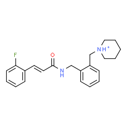 ChemSpider 2D Image | 1-[2-({[(2E)-3-(2-Fluorophenyl)-2-propenoyl]amino}methyl)benzyl]piperidinium | C22H26FN2O