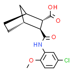 ChemSpider 2D Image | (1S,2S,3S,4R)-3-[(5-Chloro-2-methoxyphenyl)carbamoyl]bicyclo[2.2.1]heptane-2-carboxylic acid | C16H18ClNO4