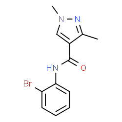 ChemSpider 2D Image | N-(2-Bromophenyl)-1,3-dimethyl-1H-pyrazole-4-carboxamide | C12H12BrN3O