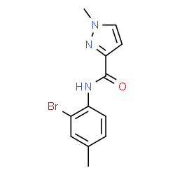 ChemSpider 2D Image | N-(2-Bromo-4-methylphenyl)-1-methyl-1H-pyrazole-3-carboxamide | C12H12BrN3O