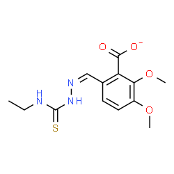 ChemSpider 2D Image | 6-{(Z)-[(Ethylcarbamothioyl)hydrazono]methyl}-2,3-dimethoxybenzoate | C13H16N3O4S