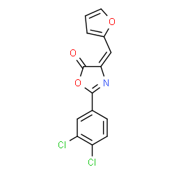 ChemSpider 2D Image | (4E)-2-(3,4-Dichlorophenyl)-4-(2-furylmethylene)-1,3-oxazol-5(4H)-one | C14H7Cl2NO3