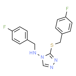 ChemSpider 2D Image | (4-Fluorobenzyl)[3-(4-fluorobenzylsulfanyl)-[1,2,4]triazol-4-yl]amine | C16H14F2N4S