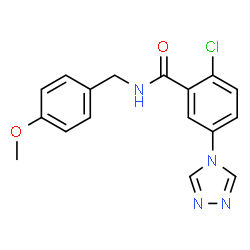 ChemSpider 2D Image | 2-Chloro-N-(4-methoxybenzyl)-5-(4H-1,2,4-triazol-4-yl)benzamide | C17H15ClN4O2
