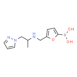 ChemSpider 2D Image | [5-({[1-(1H-Pyrazol-1-yl)-2-propanyl]amino}methyl)-2-furyl]boronic acid | C11H16BN3O3