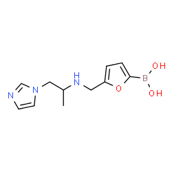 ChemSpider 2D Image | [5-({[1-(1H-Imidazol-1-yl)-2-propanyl]amino}methyl)-2-furyl]boronic acid | C11H16BN3O3
