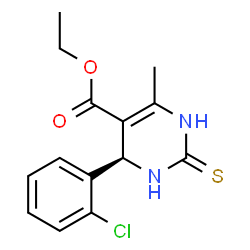 ChemSpider 2D Image | Ethyl (4R)-4-(2-chlorophenyl)-6-methyl-2-thioxo-1,2,3,4-tetrahydro-5-pyrimidinecarboxylate | C14H15ClN2O2S