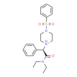 ChemSpider 2D Image | 1-[(1R)-2-(Diethylamino)-2-oxo-1-phenylethyl]-4-(phenylsulfonyl)piperazin-1-ium | C22H30N3O3S