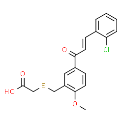 ChemSpider 2D Image | ({5-[(2E)-3-(2-Chlorophenyl)-2-propenoyl]-2-methoxybenzyl}sulfanyl)acetic acid | C19H17ClO4S