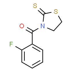 ChemSpider 2D Image | (2-Fluoro-phenyl)-(2-thioxo-thiazolidin-3-yl)-methanone | C10H8FNOS2
