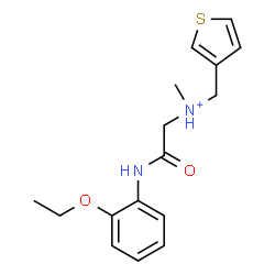ChemSpider 2D Image | 2-[(2-Ethoxyphenyl)amino]-N-methyl-2-oxo-N-(3-thienylmethyl)ethanaminium | C16H21N2O2S