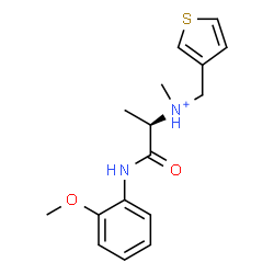 ChemSpider 2D Image | (2R)-1-[(2-Methoxyphenyl)amino]-N-methyl-1-oxo-N-(3-thienylmethyl)-2-propanaminium | C16H21N2O2S