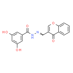 ChemSpider 2D Image | 3,5-Dihydroxy-N'-[(4-oxo-4H-chromen-3-yl)methylene]benzohydrazide | C17H12N2O5