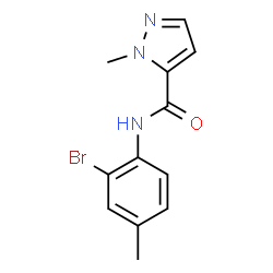 ChemSpider 2D Image | N-(2-Bromo-4-methylphenyl)-1-methyl-1H-pyrazole-5-carboxamide | C12H12BrN3O