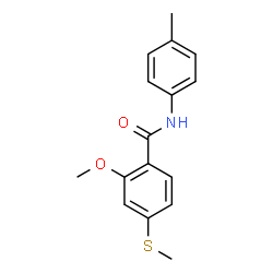 ChemSpider 2D Image | 2-methoxy-N-(4-methylphenyl)-4-(methylthio)benzamide | C16H17NO2S