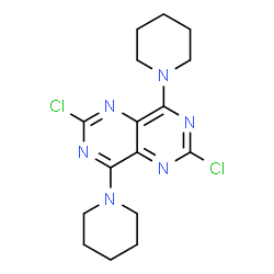 ChemSpider 2D Image | 2,6-Dichloro-4,8-dipiperidinopyrimido(5,4-d)pyrimidine | C16H20Cl2N6