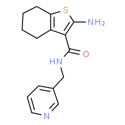 ChemSpider 2D Image | 2-Amino-N-(3-pyridinylmethyl)-4,5,6,7-tetrahydro-1-benzothiophene-3-carboxamide | C15H17N3OS