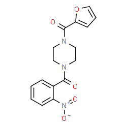 ChemSpider 2D Image | [4-(2-Furoyl)-1-piperazinyl](2-nitrophenyl)methanone | C16H15N3O5