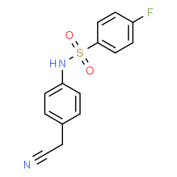 ChemSpider 2D Image | N-(4-Cyanomethyl-phenyl)-4-fluoro-benzenesulfonamide | C14H11FN2O2S