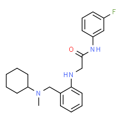 ChemSpider 2D Image | N~2~-(2-{[Cyclohexyl(methyl)amino]methyl}phenyl)-N-(3-fluorophenyl)glycinamide | C22H28FN3O